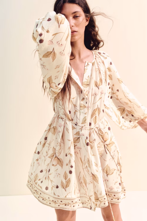 Oversized tie-belt dress